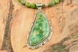 Day 15 Deal - 2 1/2" long Genuine Pilot Mountain Turquoise Sterling Silver Pendant and Necklace Set